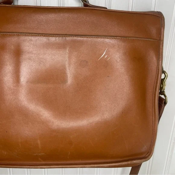 Vintage 90s COACH Tan Leather Briefcase Bag